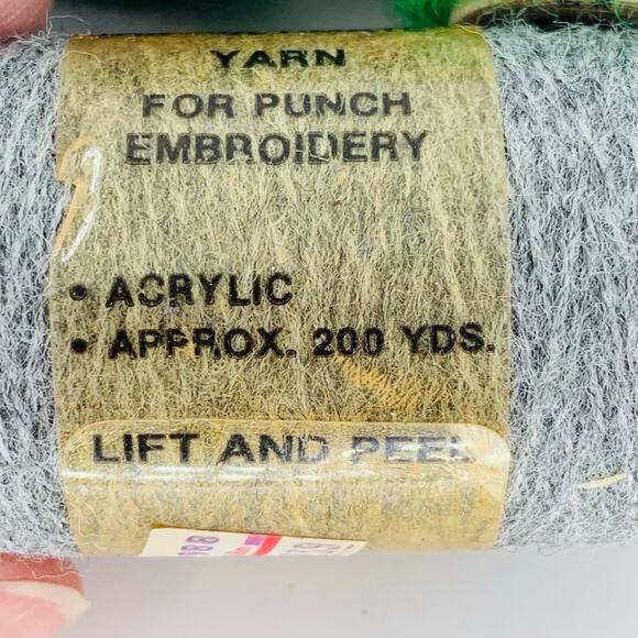 Punch Embroidery Yarn Lot 12 Spools Thread Green Red White Orange Gray Vintage - Picture 6 of 11